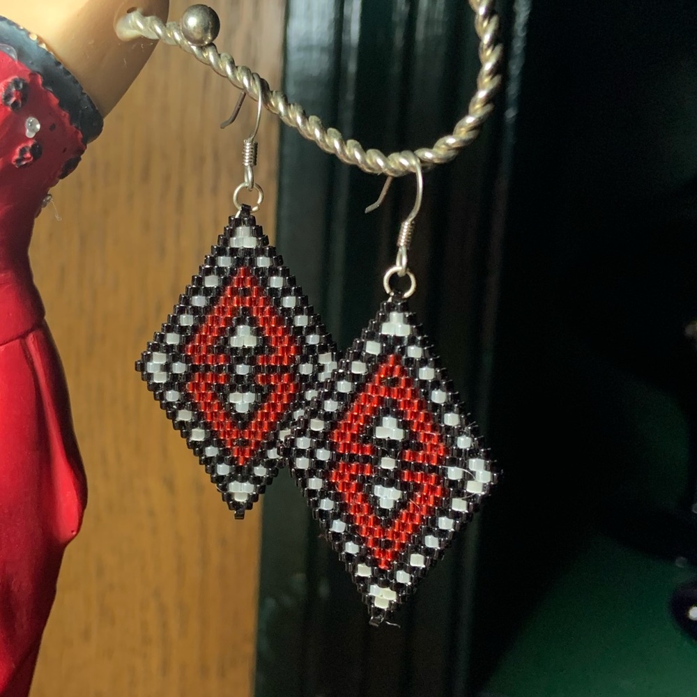 Handmade Glass Seed Bead Earrings